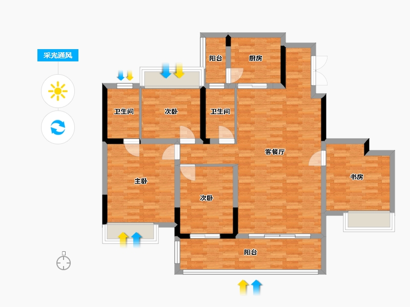 广西壮族自治区-桂林市-桂林融创文旅城-109.07-户型库-采光通风