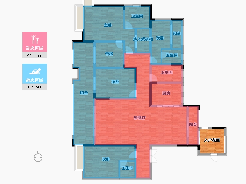 江西省-上饶市-友邦壹号公馆-203.08-户型库-动静分区