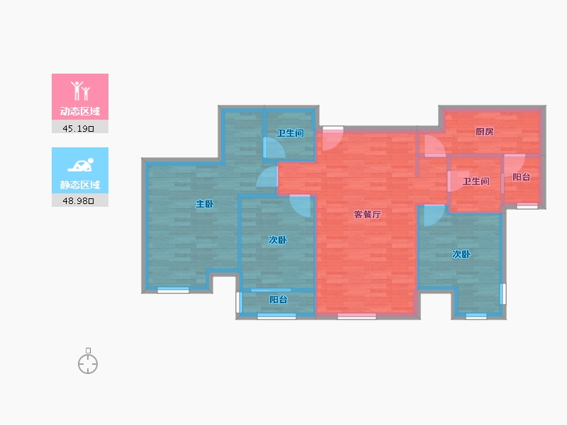 陕西省-西安市-浐灞半岛-84.98-户型库-动静分区