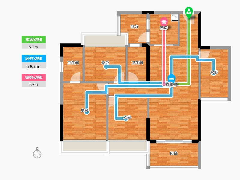 广东省-湛江市-麻章培华雅居-98.80-户型库-动静线