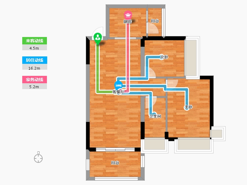 湖南省-衡阳市-银泰红城-65.70-户型库-动静线