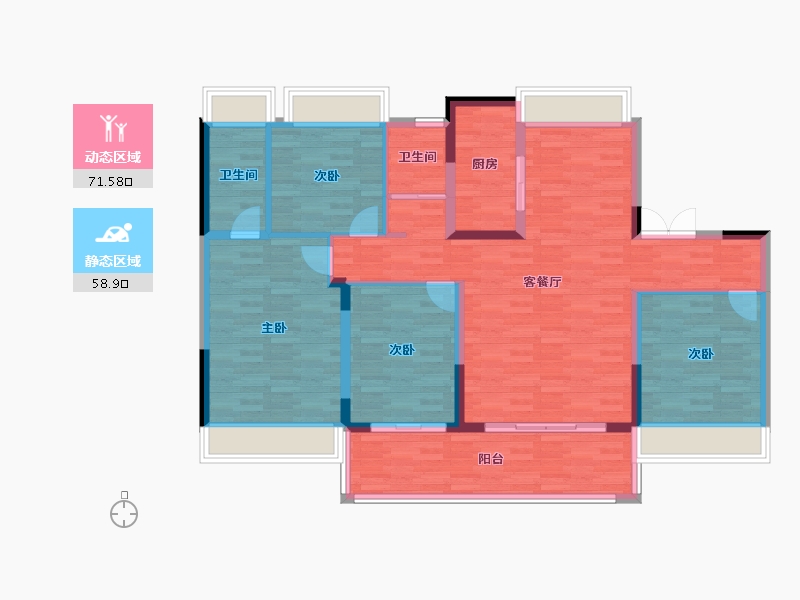 江苏省-连云港市-翡翠公馆-118.01-户型库-动静分区