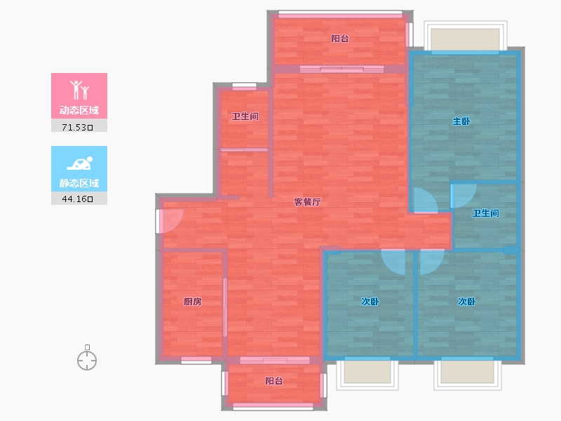 湖南省-永州市-春江一号-105.51-户型库-动静分区