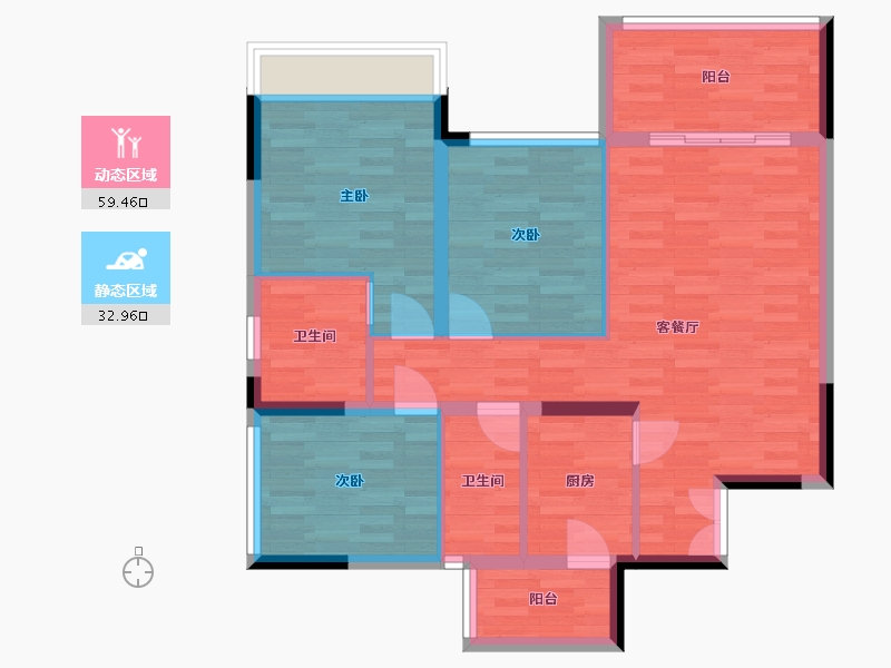 四川省-雅安市-清江华府-82.64-户型库-动静分区