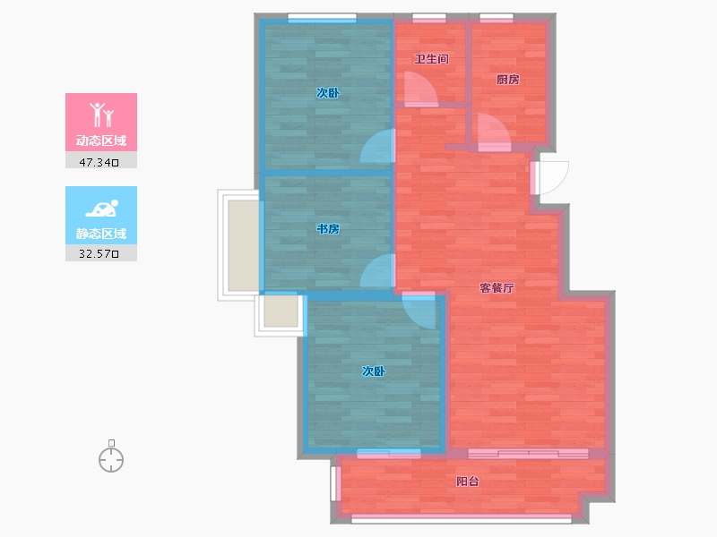 江苏省-无锡市-北控雁栖湖-71.88-户型库-动静分区