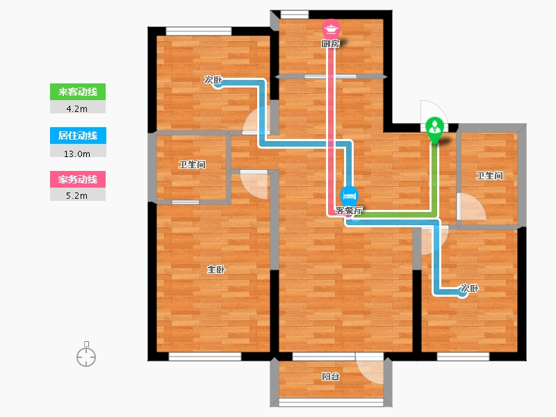 河北省-廊坊市-温泉新都孔雀城-84.19-户型库-动静线