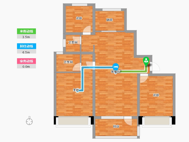 山东省-济宁市-龙城华府-95.58-户型库-动静线