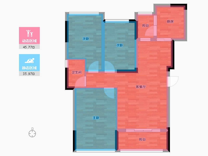 广东省-江门市-星湖湾-72.58-户型库-动静分区