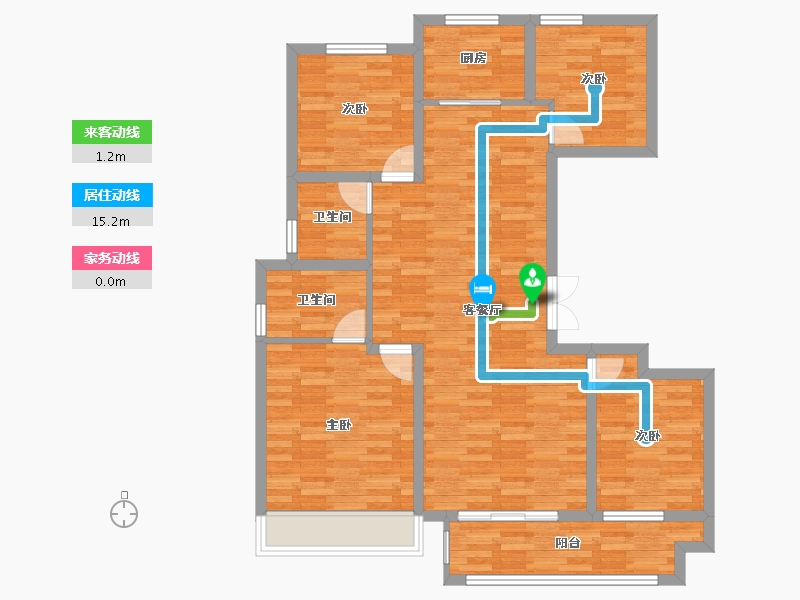 江苏省-扬州市-宝雅新天地雅苑-99.04-户型库-动静线