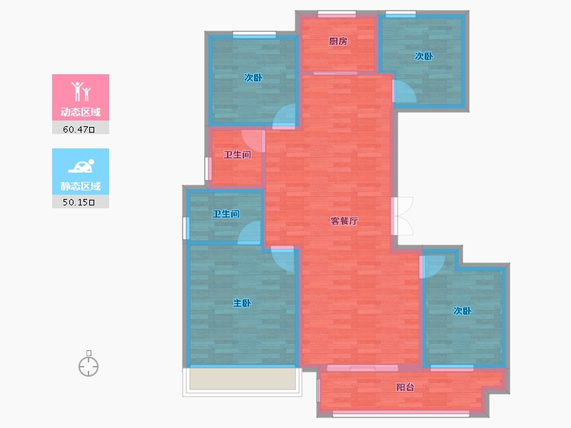 江苏省-扬州市-宝雅新天地雅苑-99.04-户型库-动静分区