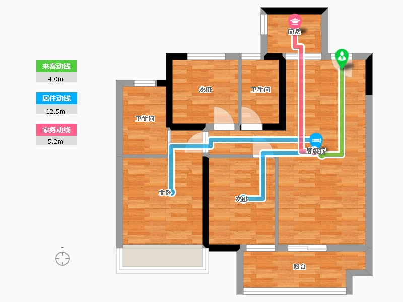 广东省-惠州市-中海阳光玫瑰园-69.90-户型库-动静线