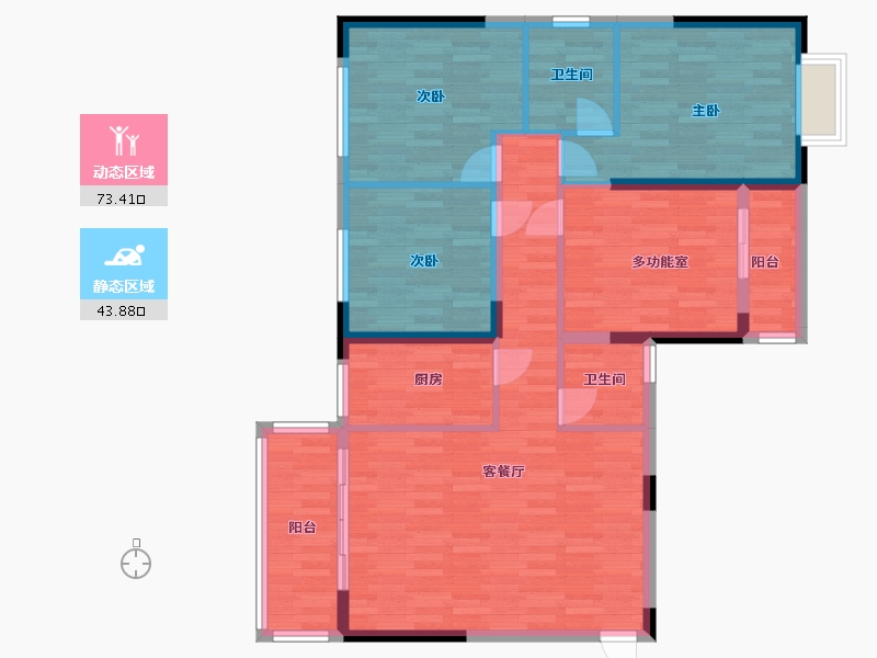 湖南省-邵阳市-东城国际-105.70-户型库-动静分区