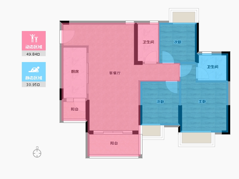 广东省-广州市-方圆・御府-72.09-户型库-动静分区