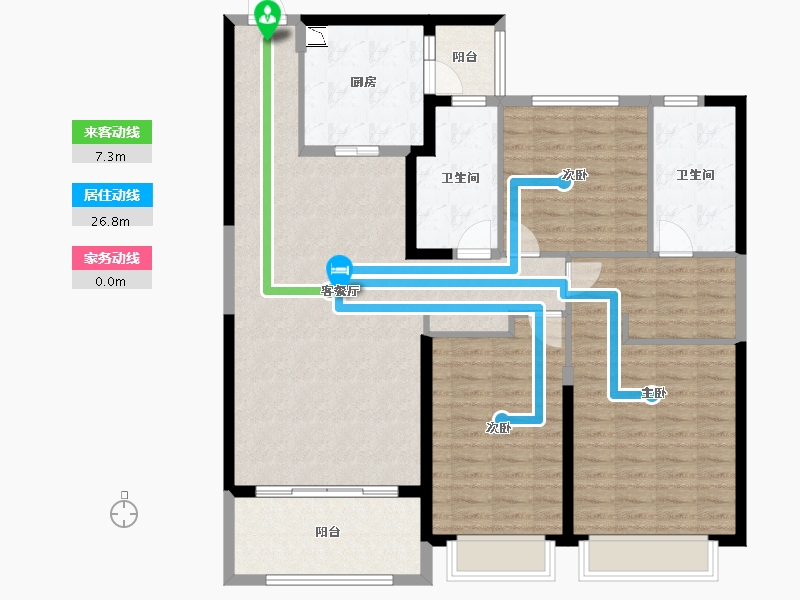 江苏省-扬州市-恒大华府-127.99-户型库-动静线