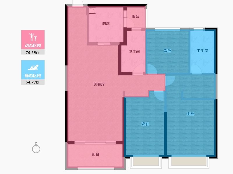 江苏省-扬州市-恒大华府-127.99-户型库-动静分区