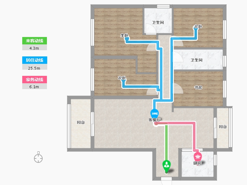 湖北省-恩施土家族苗族自治州-碧桂园-109.58-户型库-动静线