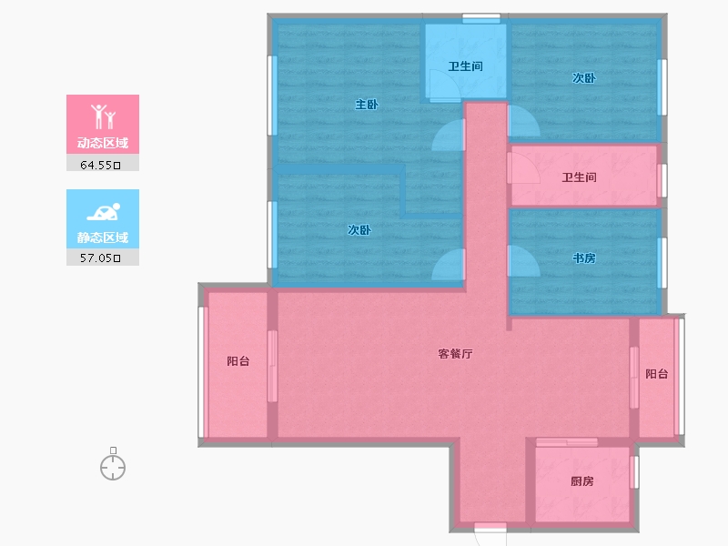 湖北省-恩施土家族苗族自治州-碧桂园-109.58-户型库-动静分区