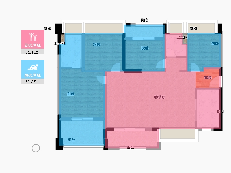 广东省-深圳市-卓越誉珑-92.99-户型库-动静分区