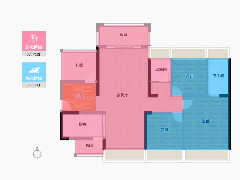 广东省-深圳市-龙光・天禧-92.85-户型库-动静分区