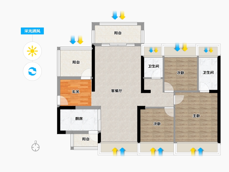 广东省-深圳市-龙光・天禧-92.85-户型库-采光通风