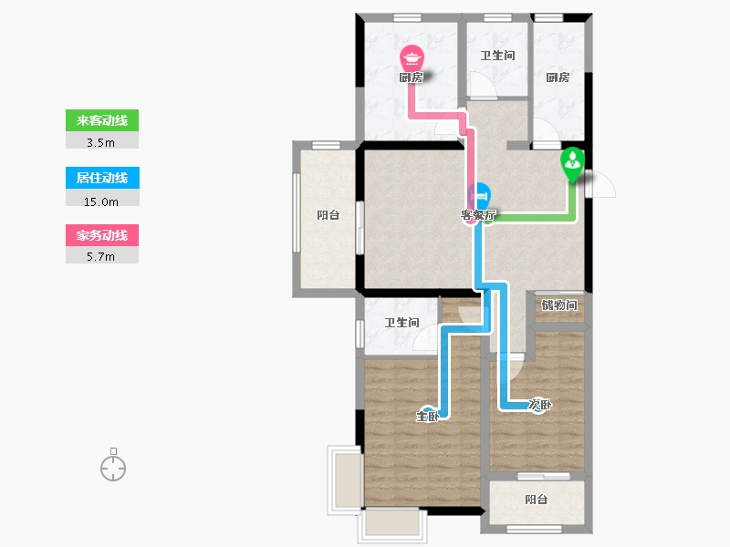 安徽省-池州市-曼哈顿MOMA国际社区-95.00-户型库-动静线