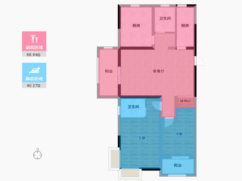 安徽省-池州市-曼哈顿MOMA国际社区-95.00-户型库-动静分区