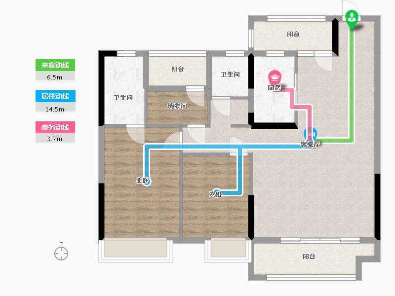 湖南省-长沙市-奥海文澜府-99.11-户型库-动静线