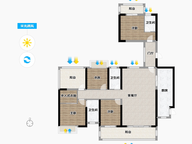 广东省-阳江市-御景豪园-147.02-户型库-采光通风