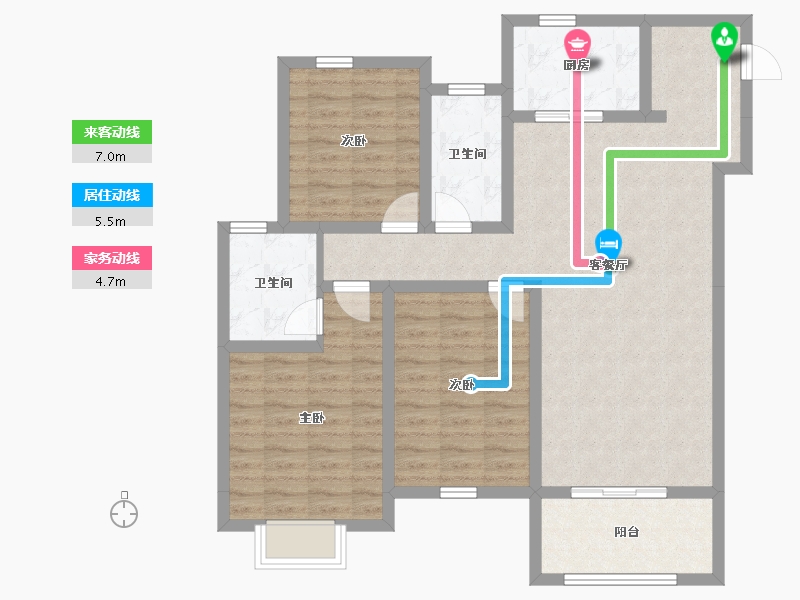 安徽省-芜湖市-伟星院子-99.33-户型库-动静线