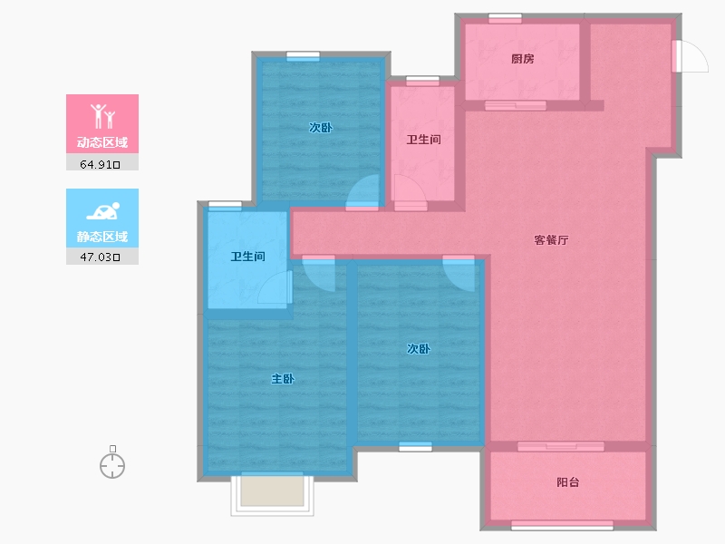 安徽省-芜湖市-伟星院子-99.33-户型库-动静分区