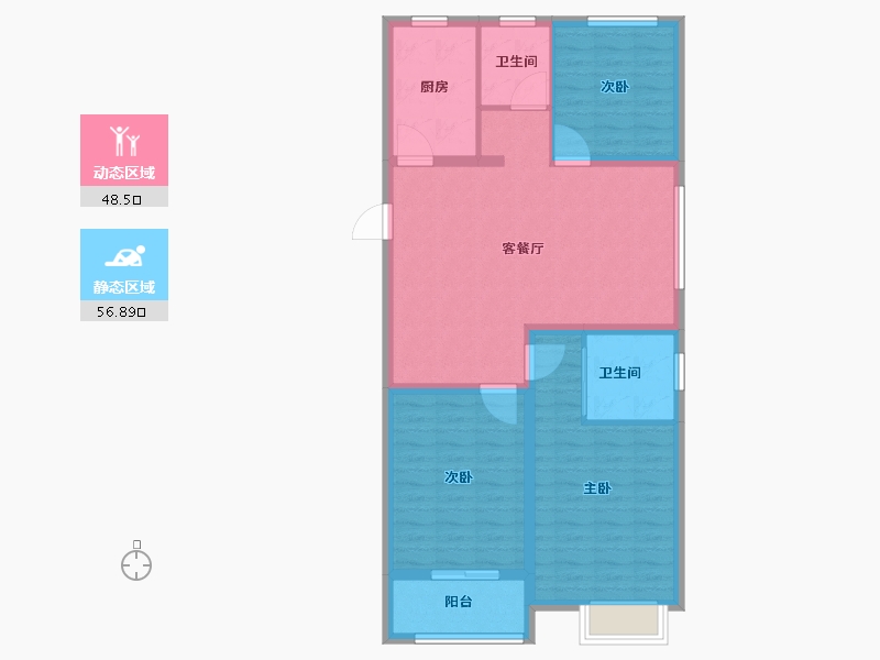 江苏省-盐城市-同曦鸣城文昌府-95.00-户型库-动静分区