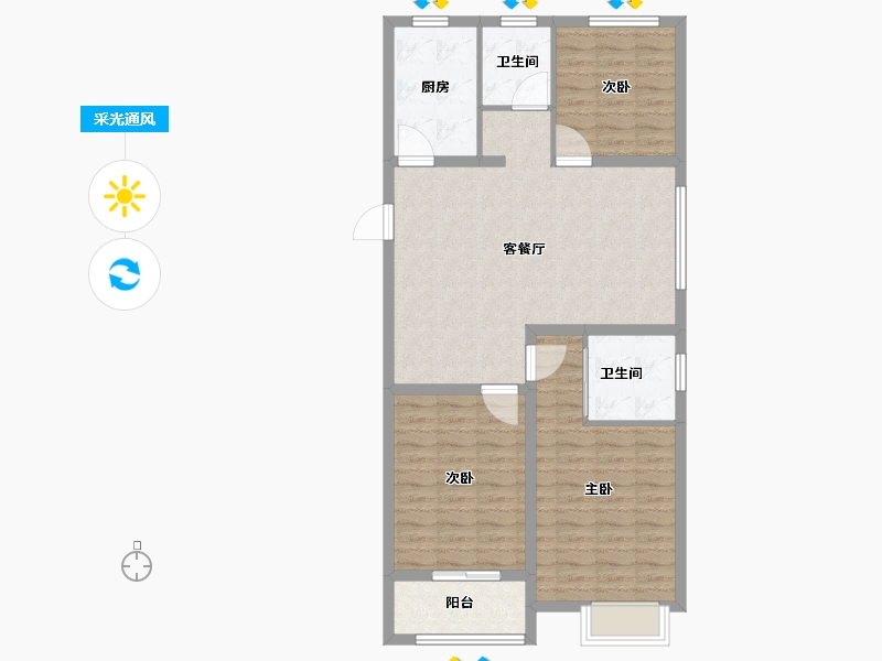 江苏省-盐城市-同曦鸣城文昌府-95.00-户型库-采光通风