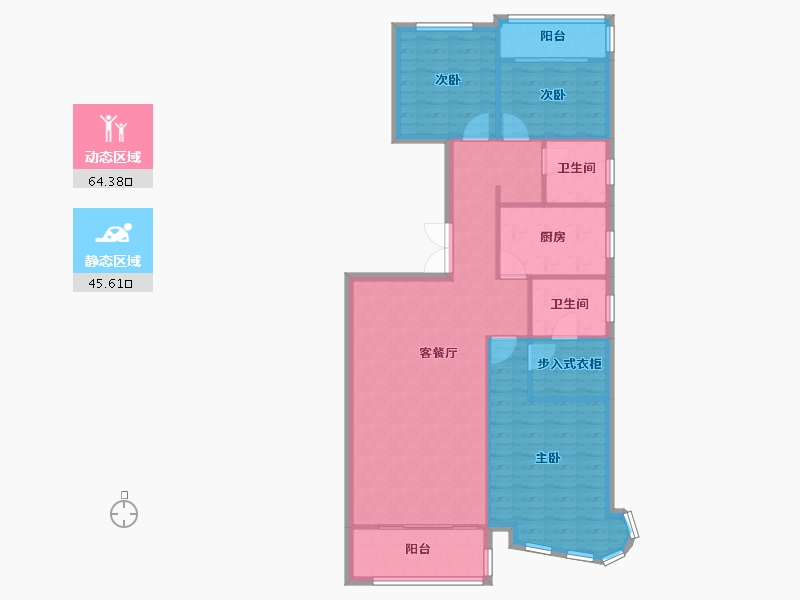 安徽省-合肥市-蓝光半岛公馆-100.36-户型库-动静分区