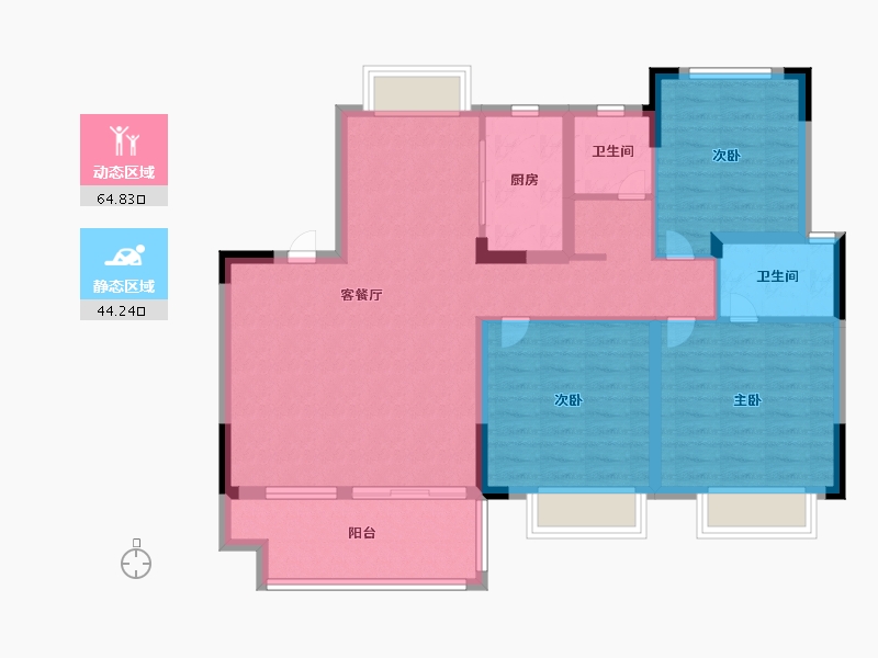 江西省-南昌市-赣电华府-97.74-户型库-动静分区