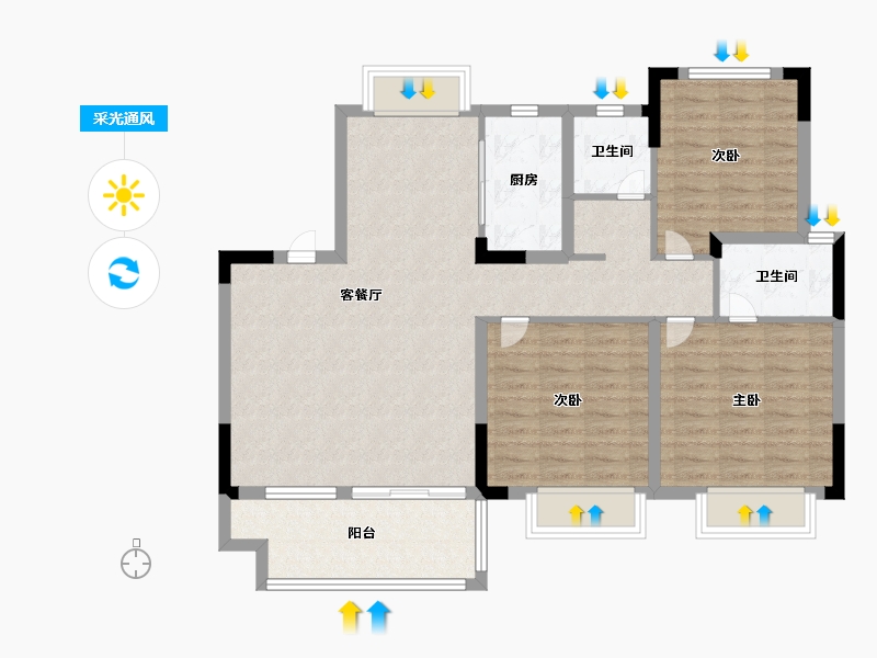 江西省-南昌市-赣电华府-97.74-户型库-采光通风