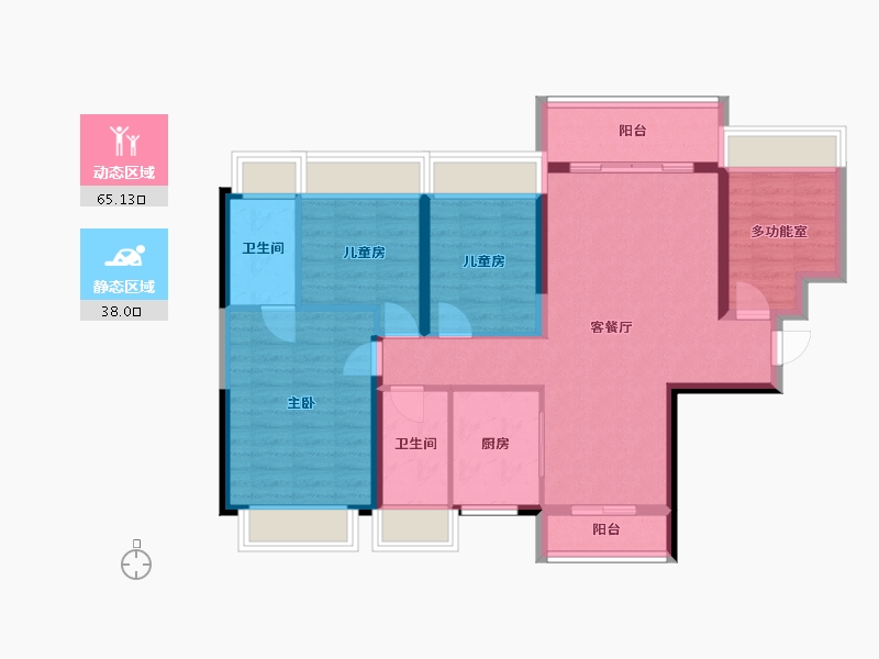 广东省-清远市-碧桂园・山湖城-92.06-户型库-动静分区