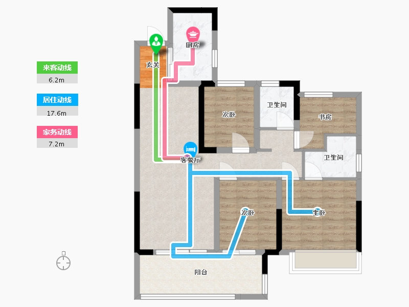 安徽省-合肥市-谊华雍景府-84.22-户型库-动静线