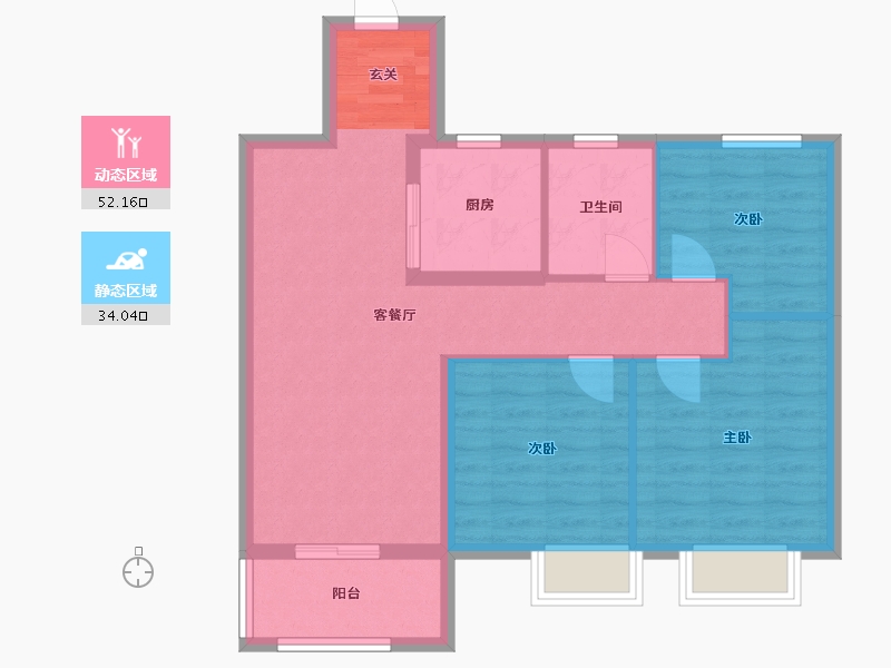 安徽省-合肥市-中南・樾府-77.29-户型库-动静分区