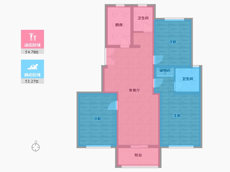 江苏省-常州市-新城东苑-95.98-户型库-动静分区