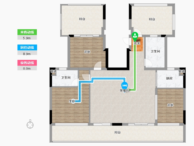 福建省-漳州市-李白的院子-144.38-户型库-动静线