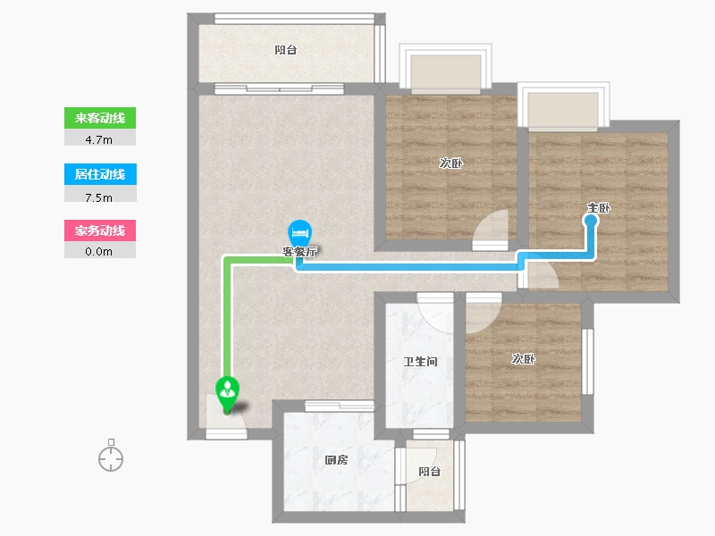 湖南省-邵阳市-恒大华府-71.55-户型库-动静线