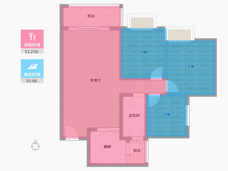 湖南省-邵阳市-恒大华府-71.55-户型库-动静分区