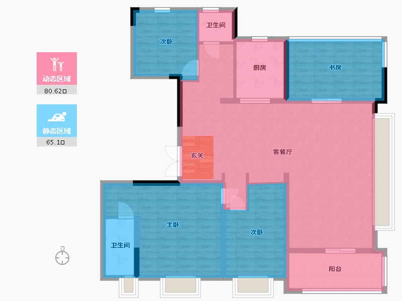 安徽省-合肥市-龙湖・天境-131.85-户型库-动静分区