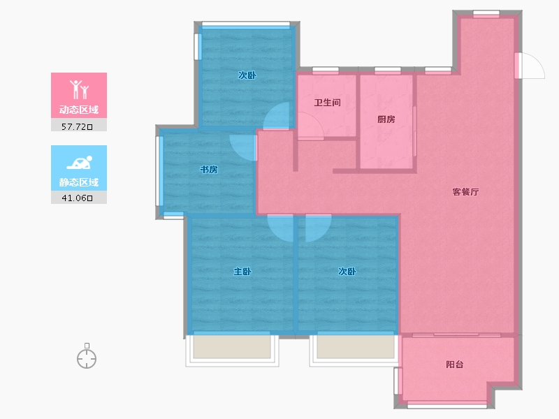 安徽省-合肥市-中国铁建悦湖国际-89.99-户型库-动静分区