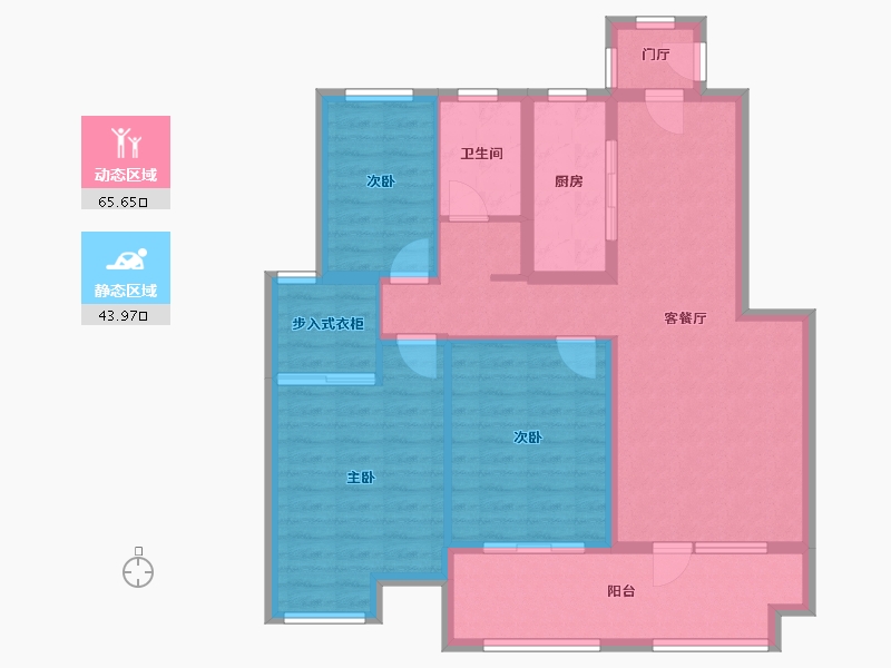 江苏省-淮安市-明发金色水岸-98.05-户型库-动静分区