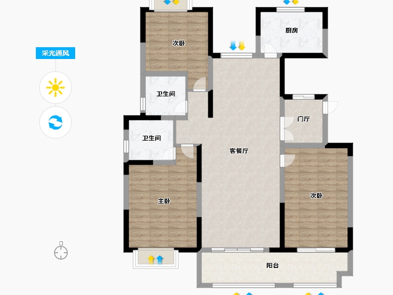 江苏省-盐城市-悦龙湾-119.99-户型库-采光通风