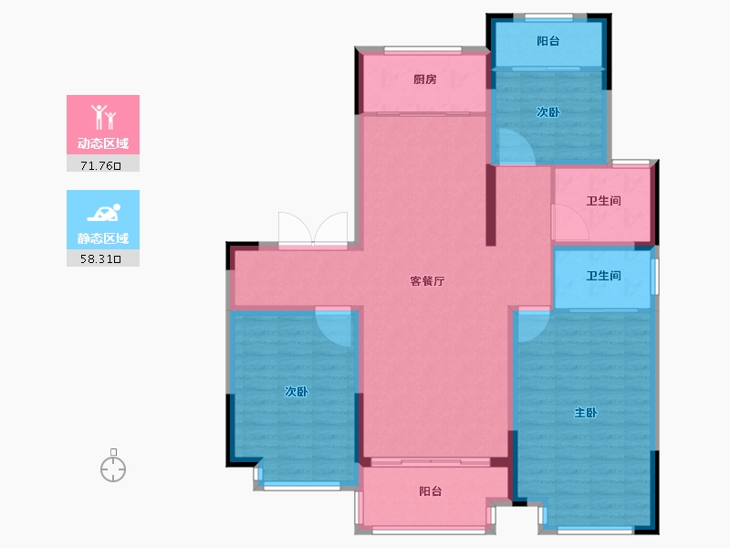 江苏省-泰州市-书香名苑-118.01-户型库-动静分区