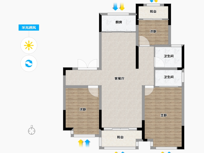 江苏省-泰州市-书香名苑-118.01-户型库-采光通风