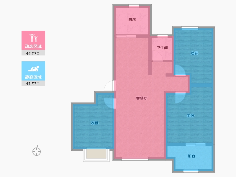 山东省-东营市-圣泽・舜城-81.47-户型库-动静分区