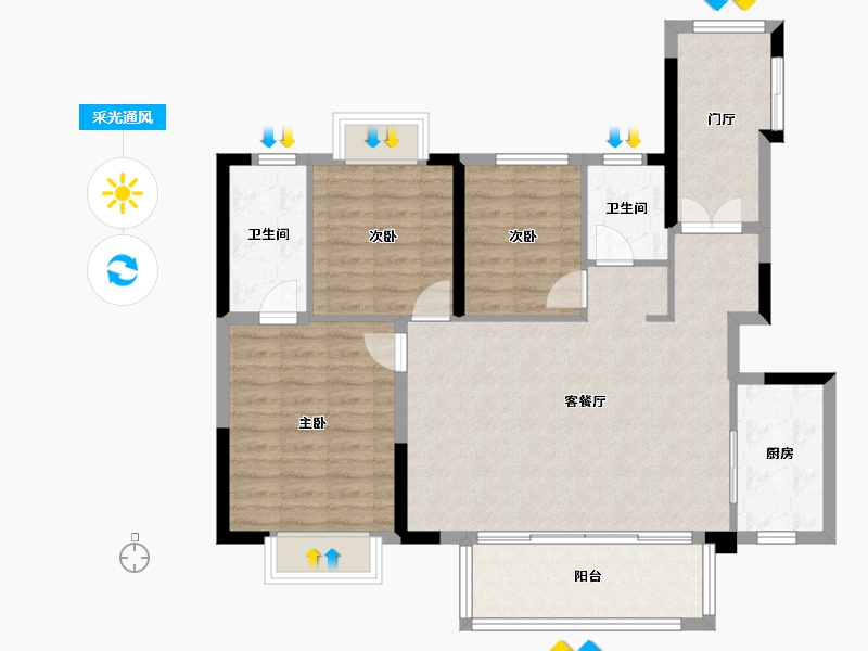 四川省-成都市-新城金樾澜湾名邸-97.06-户型库-采光通风